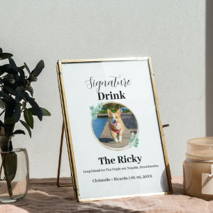 Simple Dog signature drink bruiloft Poster