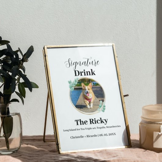 Simple Dog signature drink bruiloft Poster
