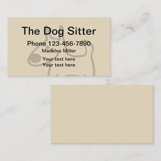 Simple Dog Sitter Visitekaartje (Voorkant / Achterkant)
