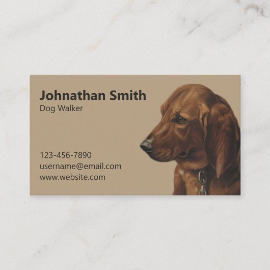 Simple Dog Walker Service Visitekaartje (Voorkant)