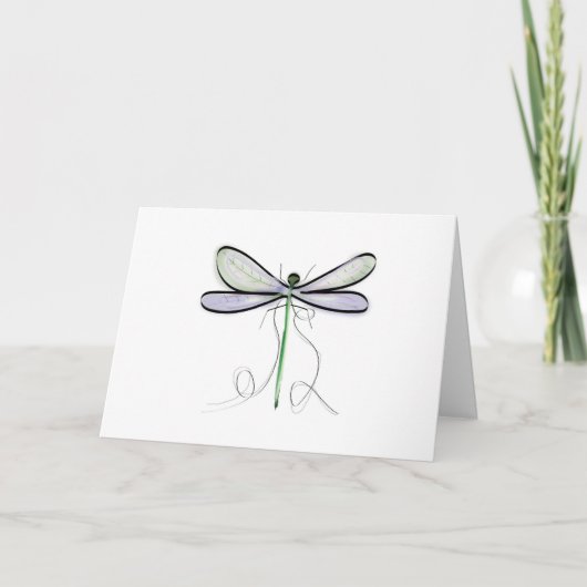 SIMPLE DRAGONFLY BLANK ALL-OCCASION CARD BEDANKKAART (Voorkant)