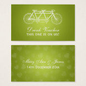 Simple Drink Voucher Tandem Bike Lime Green Visitekaartjes (Voorkant /achterkant)