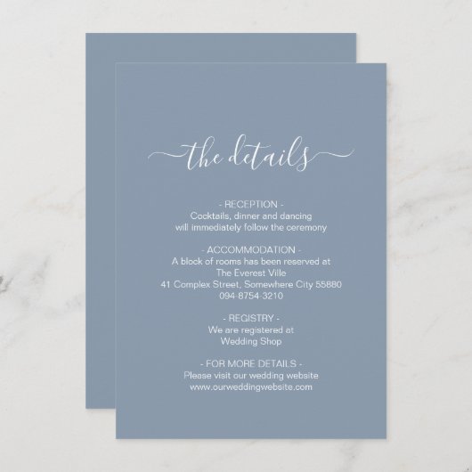 Simple Dusty Blue Enclosure Kaart (Voorkant / Achterkant)