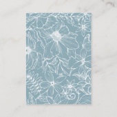 Simple Dusty Blue Floral Garden Wedding Details Informatiekaartje (Achterkant)