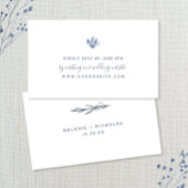 Simple Dusty Blue Flower bruiloft RSVP online Informatiekaartje