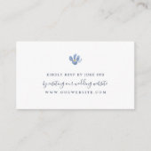 Simple Dusty Blue Flower bruiloft RSVP online Informatiekaartje (Voorkant)