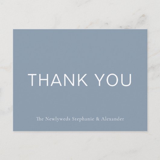 Simple Dusty Blue Hartelijk dank Briefkaart (Voorkant)