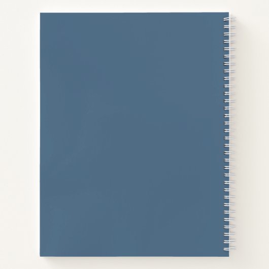 Simple Dusty Blue Initiaal Monogram Sketchbook Notitieboek (Achterkant)