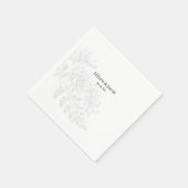 Simple Dusty Blue Line Drawing Wedding Napkins Servet (Hoek)
