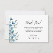 Simple Dusty Blue & Sage Boho Wildflowers Wedding Bedankkaart (Voorkant)
