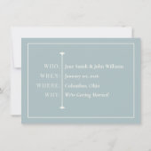 Simple Dusty Blue Save the Date Kaart (Achterkant)
