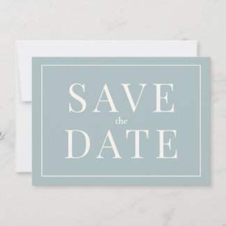 Simple Dusty Blue Save the Date Kaart