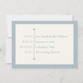 Simple Dusty Blue Save the Date Kaart (Achterkant)