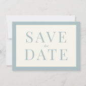 Simple Dusty Blue Save the Date Kaart (Voorkant)