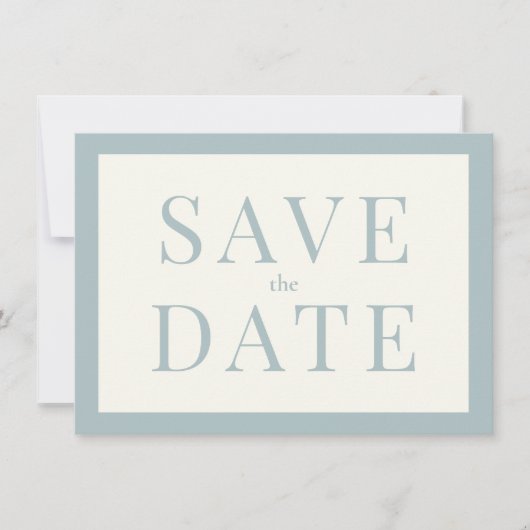 Simple Dusty Blue Save the Date Kaart (Voorkant)