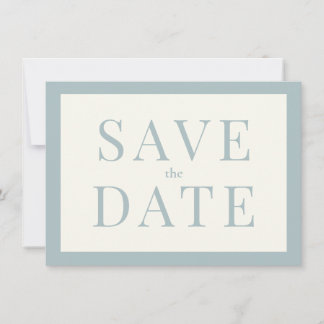 Simple Dusty Blue Save the Date Kaart