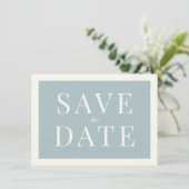 Simple Dusty Blue Save the Date Kaart (Staand voorkant)