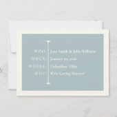 Simple Dusty Blue Save the Date Kaart (Achterkant)