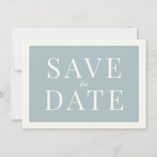 Simple Dusty Blue Save the Date Kaart (Voorkant)