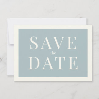 Simple Dusty Blue Save the Date Kaart