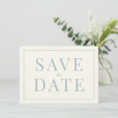 Simple Dusty Blue Save the Date Kaart (Staand voorkant)