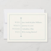 Simple Dusty Blue Save the Date Kaart (Achterkant)