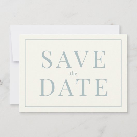 Simple Dusty Blue Save the Date Kaart (Voorkant)
