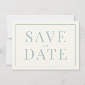 Simple Dusty Blue Save the Date Kaart