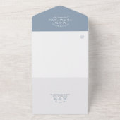 Simple Dusty Blue Trendy Photo Wedding All In One Uitnodiging (Buitenkant)