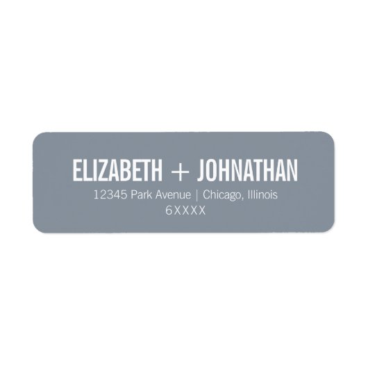 Simple Dusty Blue Typography Weddenschap Address Etiket (Voorkant)