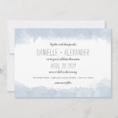 Simple Dusty Blue Waterverf bruiloft Kaart (Voorkant)
