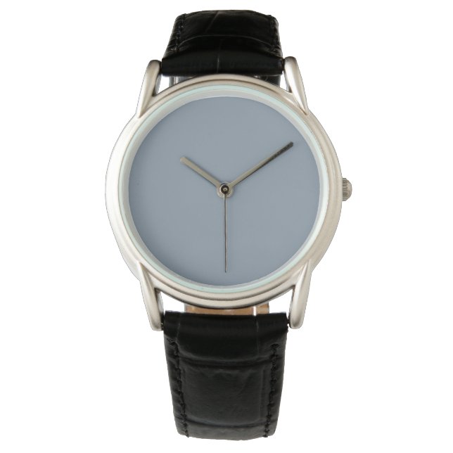 Simple dusty dove blue color horloge (Voorkant)