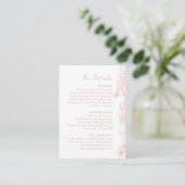 Simple Dusty Pink Floral Garden Wedding Details Informatiekaartje (Staand voorkant)