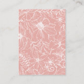 Simple Dusty Pink Floral Garden Wedding Details Informatiekaartje (Achterkant)