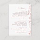 Simple Dusty Pink Floral Garden Wedding Details Informatiekaartje (Voorkant)