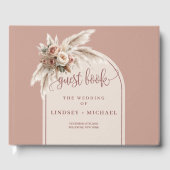 Simple Dusty Pink Pampas Roses Boho Arch Wedding  Gastenboek (Voorkant)
