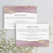 Simple Dusty Pink Wedding Information Kaart