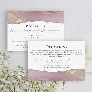 Simple Dusty Pink Wedding Information Kaart
