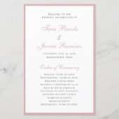 Simple Dusty Roos Elegant Formal Wedding Programme (Voorkant)