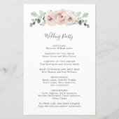 Simple Dusty Roos Floral Elegant Wedding Programme (Achterkant)