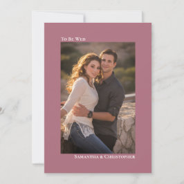 Simple Dusty Roos of Mauve Vertical Photo Wedding Kaart