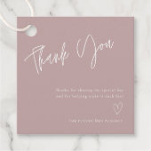Simple Dusty Roos Vrijgezellenfeest Hartelijk dank Bedankjes Labels (Voorkant)