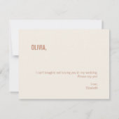 Simple Dusty Terracotta Bloemenmeisje Voorstel Kaa Notitiekaartje (Achterkant)