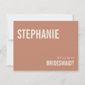 Simple Dusty Terracotta Bridesmaid proposal Kaart Notitiekaartje (Voorkant)