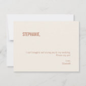 Simple Dusty Terracotta Bridesmaid proposal Kaart Notitiekaartje (Achterkant)