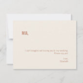 Simple Dusty Terracotta Matron of Honor Voorstel Notitiekaartje (Achterkant)