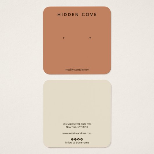 Simple Earthy Terracotta die juwelen verdient Vierkante Visitekaartjes (Voorkant /achterkant)