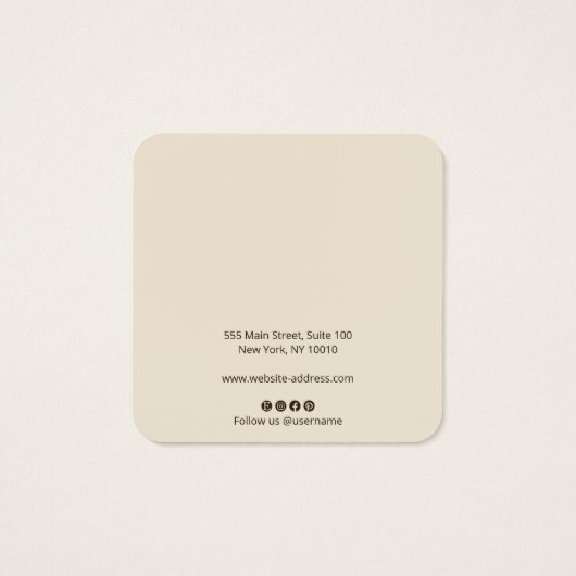 Simple Earthy Terracotta die juwelen verdient Vierkante Visitekaartjes (Achterkant)