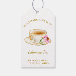 Simple Echinacea Tea Hang Tag Cadeaulabel
