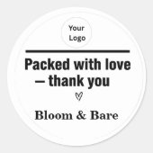 Simple Editable Thank You Business Sticker (Voorkant)